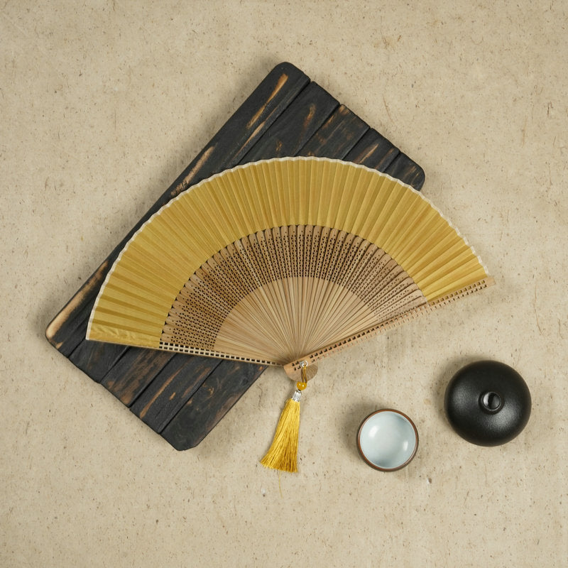 23cm Bamboo Silk Fan Women's Antique 7-inch