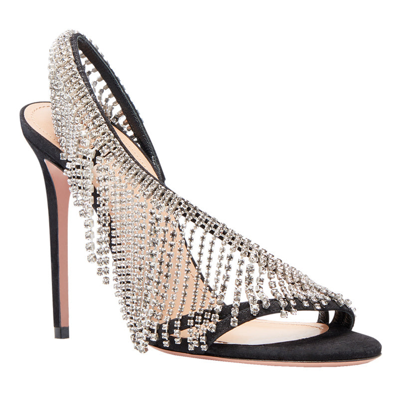 Seduction Styles Genuine Leather Rhinestone Stiletto Heels – New Summer Sandals