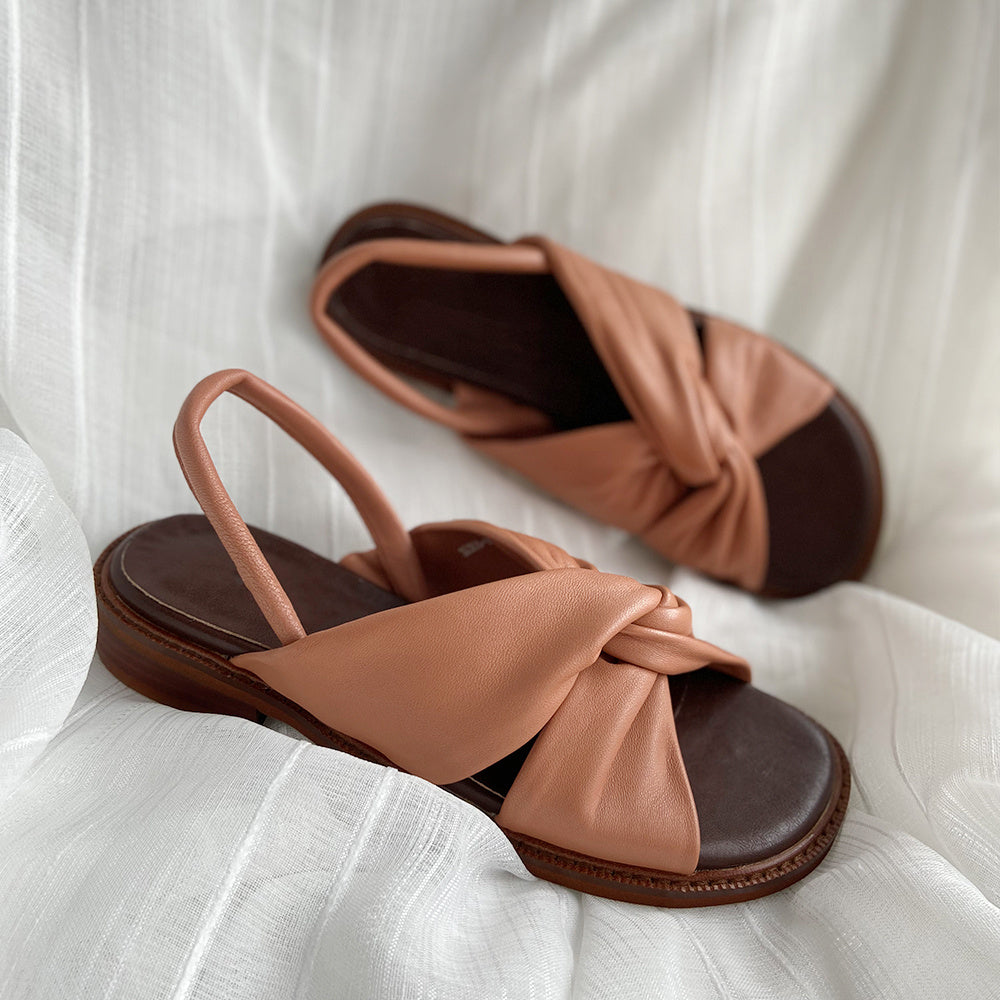 Seduction Styles Genuine Leather  Sandals Summer New Cross Strap Sandals