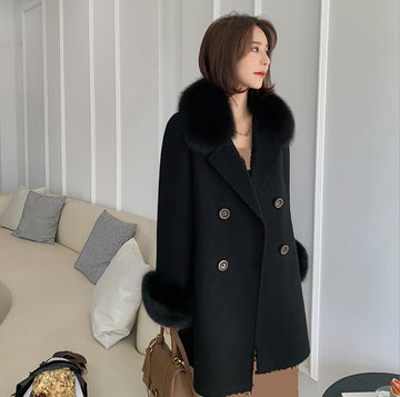 Seduction Styles Double Sided Wool Coat Women's Medium Long Coat