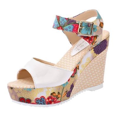 Floral high heel women sandals