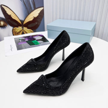 Seduction Styles Genuine Leather Girls' Rhinestone Stiletto High Heels