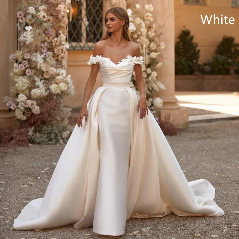 Women's Fashionable Removable Trailing Wedding Prom Dress