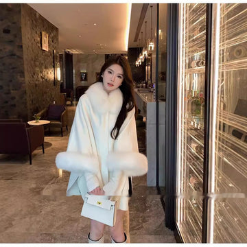 Seduction Styles Reversible Cashmere Coat Mid-Length High-end Sense