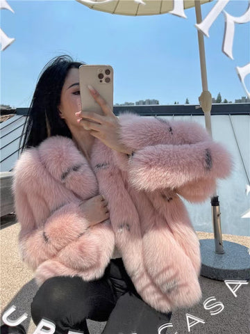 Seduction Style Whole Fur Fox Fur Coat Fashion