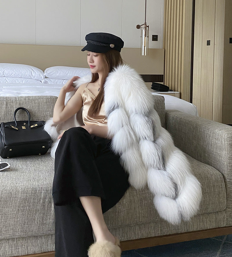 Seduction Styles High End Marble Real Fox Fur Jacket