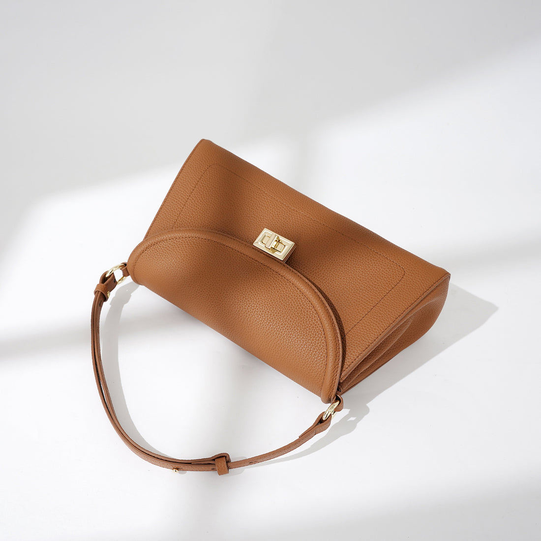 Top Layer Cowhide Leather Portable Underarm Crossbody Bag