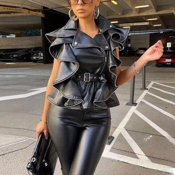 Seduction Styles Genuine Leather Vest Heavy Work Jacket